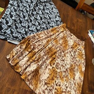 Elegant Animal and Floral Print Midi Skirt Set